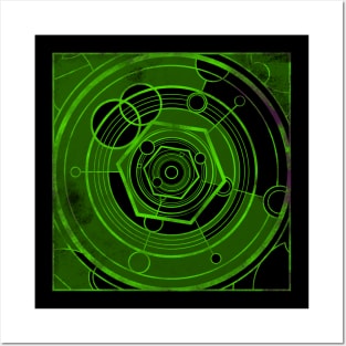 Weathered Clockwork - Green (Gallifreyan inspired) Posters and Art